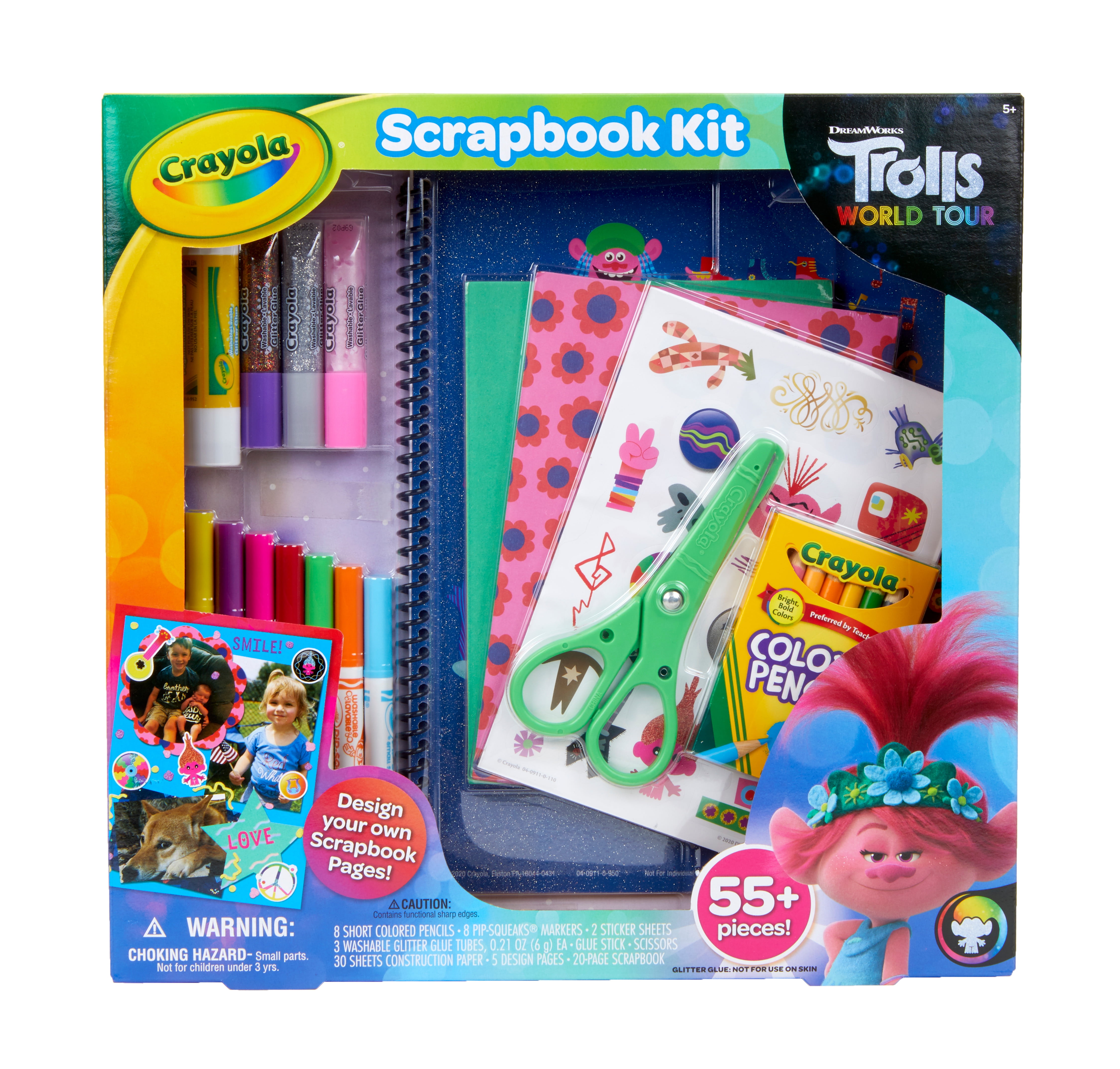 Crayola Trolls 2 World Tour Scrapbooking Coloring Art Kit, Gift 