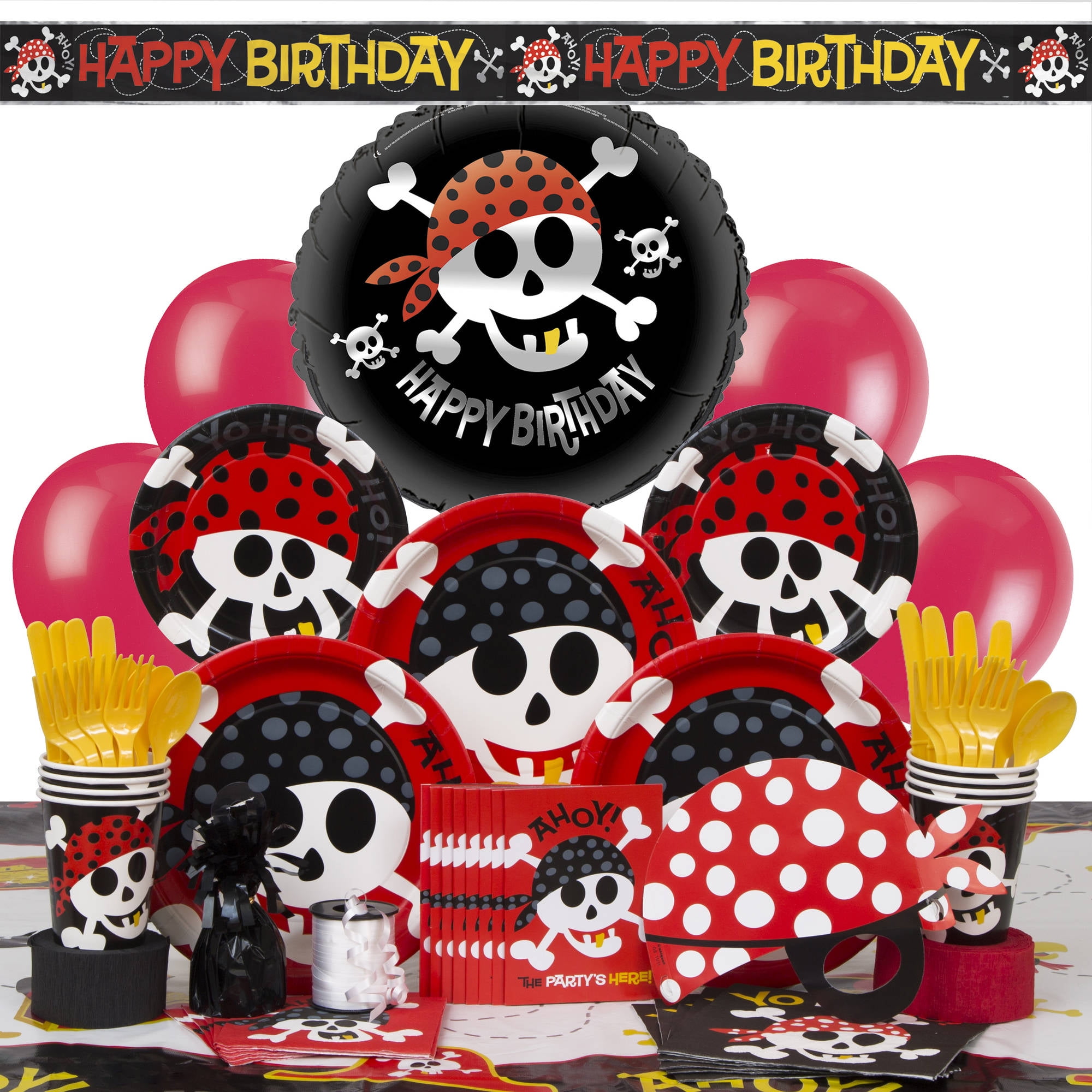 Deluxe Pirate Party Supplies Kit for 8