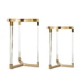 thumbnail image 2 of A&B Home Set of 2 Round Side Table with Clear Top and Gold Accent, 2 of 8