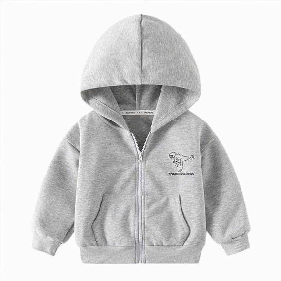 NIEWTR Little Boys Girls Zip Up Sweatshirt Trendy Solid Color Hoodies Unisex Kids Long Sleeve Hooded Jacket with Pockets Daily Wear