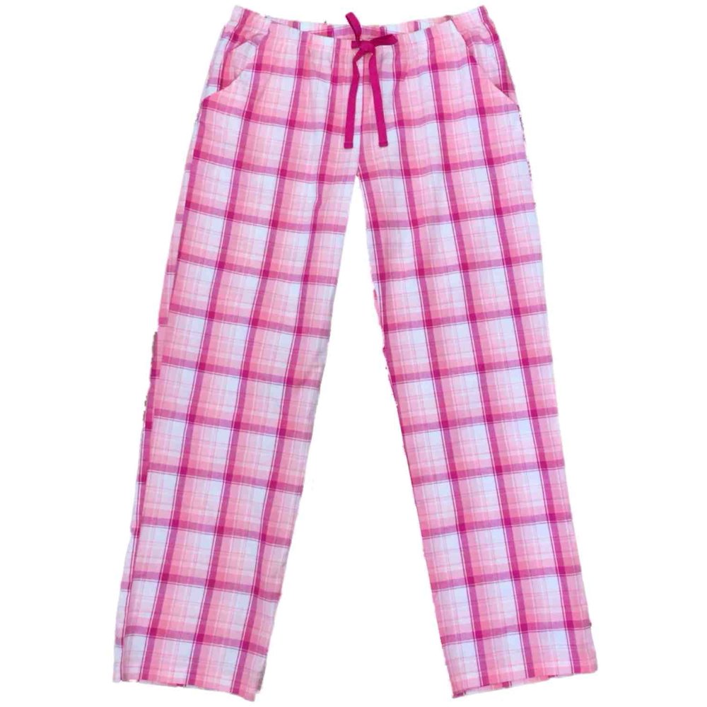 pink and white checkered pants