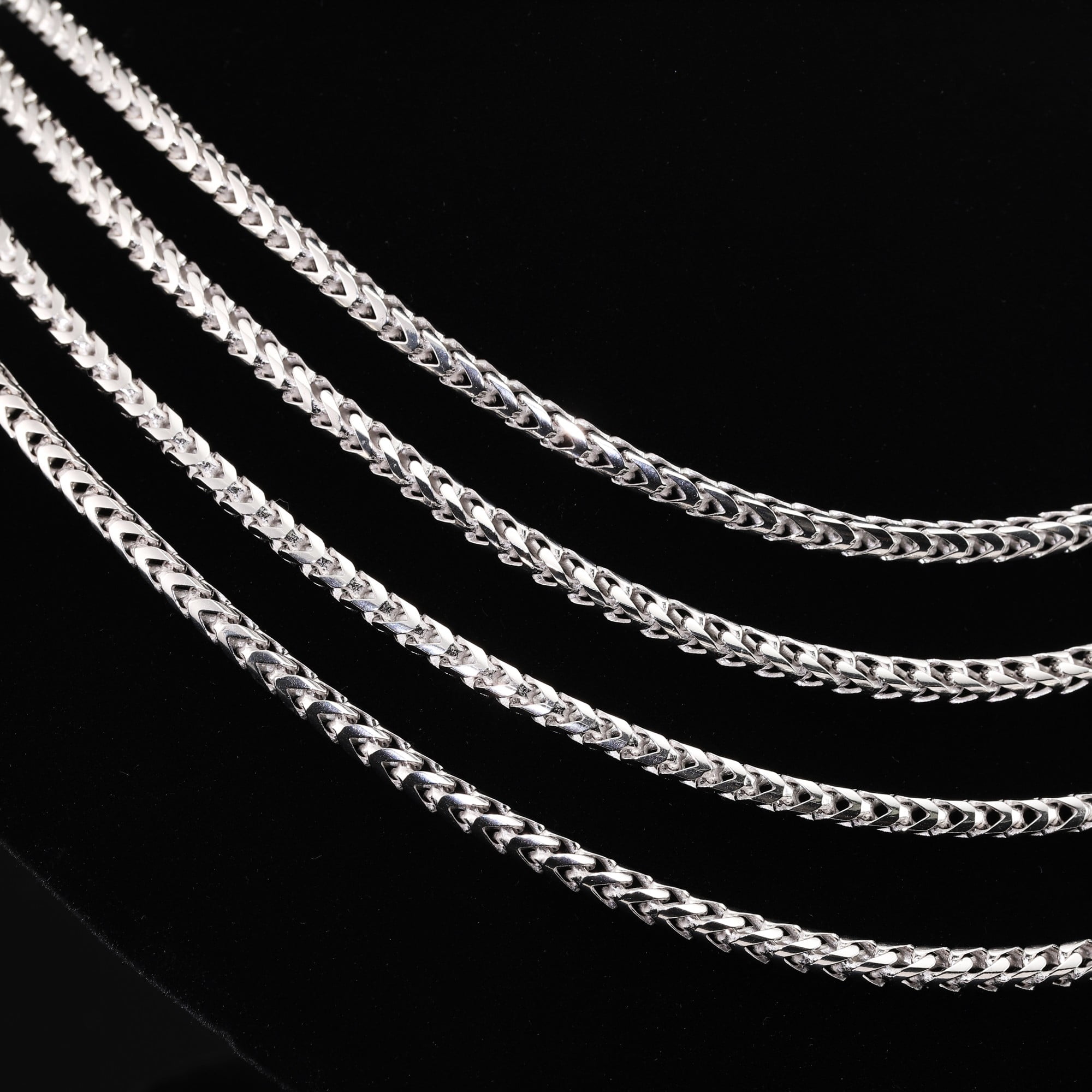 Tilo Jewelry Solid 925 Sterling Silver Franco Chain Necklace with Secure Lobster Lock | 1.5mm - 16 Inch | Everyday Necklace for Men, Women, Unisex