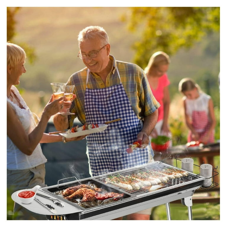 Foldable BBQ Grill Portable Charcoal Barbeque Grill Stainless Steel BBQ Grill For Picnic Camping Backyard Cooking Walmart