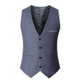 thumbnail image 1 of Chaleco de invierno ajustado gris sin capucha de un solo pecho casual ordinario de cuatro estaciones de color sólido universal de talla grande, 1 of 4