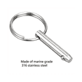 thumbnail image 4 of 4 PCS Bimini Top Pins, Diameter 1/4in(6.3mm),Overall Length 2.56inch(65mm),Marine 316 Stainless Steel, 4 of 6