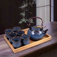 thumbnail image 3 of Kitchen Star 9 Piece Traditional Tea Serving  Set with Bamboo Serving Tray includes strainer, Colour Blue, 3 of 5