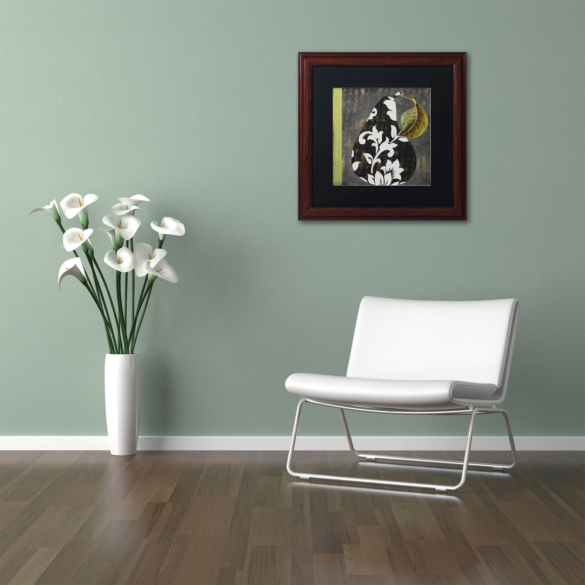 Trademark Fine Art "Decorative Pear II" Canvas Art by Color Bakery Black Matte, Wood Frame
