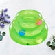 thumbnail image 5 of 1 unidad de pistas de gato de tres niveles, divertido plato redondo de diversión, juguetes interactivos para mascotas, suministros para gatos (verde), 5 of 6
