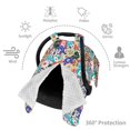 thumbnail image 6 of Honeii Colored Casino Chips print 2-in-1 baby car seat canopy doubles as a nursing cover, fitting both genders & measuring 39x27.5in, 6 of 7