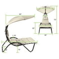 thumbnail image 4 of Hanging Chaise Lounger Chair Patio Porch Arc Swing Hammock Chair Canopy Outdoor [Beige], 4 of 8