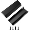 thumbnail image 2 of 10 Pcs Back Mount Finger Edge Pull with Screws,Happon 150mm/5.9" Aluminum Hidden Handle Concealed Tab Pulls,Black Drawer Edge Pull, Aluminum Tab Pull for Cabinet, Kitchen, Home, 2 of 8