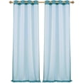 thumbnail image 5 of Ruthys Textile Teal Thermal Lined Curtains - 2 x 52 x 84 Panels, Grommet Top - Foamback, Energy Efficient, Noise Reducing, Room Darkening Solid Drapes  for Bedrooms and Living Rooms, 5 of 8
