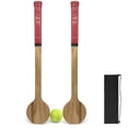 thumbnail image 1 of Graflsoa Ensemble de Raquettes d'Entraînement de Tennis en Bois de Qualité Supérieure avec Balle et Sac de Rangement - Options de Poignées Rouges, Noires Ou Jaunes pour une Meilleure Prise et une Précision de Swing, 1 of 6