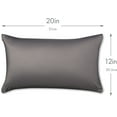 thumbnail image 2 of 12" x 20" Throw Pillowcases (Cover Only) - 85/15 Nylon, Spandex - Luxurious, Silky, Stretchy & Soft - 1 Pcs Solid Color - A Perfect Choice for Couch Chairs Sofa Bed Adult or Kids Bedroom, Stone Grey, 2 of 7