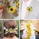 thumbnail image 3 of 100 cabezas de girasol artificiales amarillas, cabeza de flor de simulación falsa para decoración de fiestas, bodas, pasteles, mini flores decorativas de girasol falsas, 3 of 4