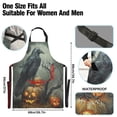 thumbnail image 3 of Kitchen Apron with 2 Pockets Adjustable waterproof Cooking Aprons for Women Men Chef Raven Bird and Pumpkins, 3 of 7