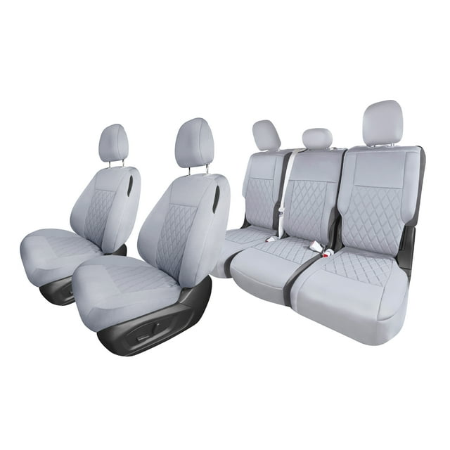 For 2020-2024 Ford Explorer Base FH Group Neoprene Custom Fit Car Seat Covers Water Resistant - Full Set Solid Gray