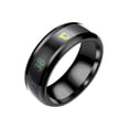 thumbnail image 1 of Maynos 8mm Titanium Steel Monitor Ring Digital Thermometer Body Temperature Sensative Color Changing Wedding Band Couple Lovers Ring, Size 9-13 Black, 1 of 11