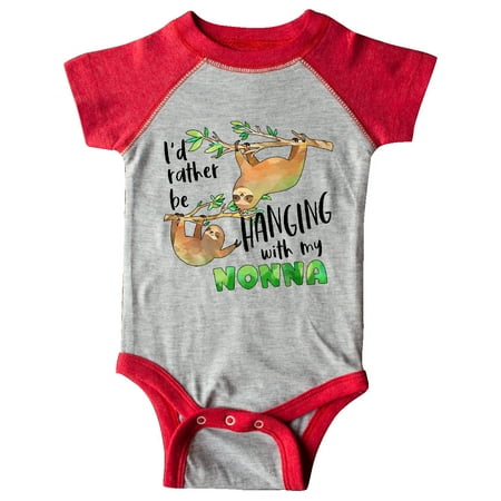 

Inktastic Id Rather Be Hanging with my Nonna- Cute Sloths Gift Baby Boy or Baby Girl Bodysuit