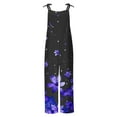 thumbnail image 4 of Vintage Floral Print Bib Pants for Women 2025 Casual Baggy Summer Harem Jumpsuit Spaghetti Straps Plus Size Overalls, 4 of 5