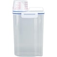 thumbnail image 1 of HUGFEGWE Rice Storage Container, Plastic Rice Dispenser Bin with Measuring Cup, Airtight Grain Dispenser with Claer Scale, Clear Kitchen Food Dispenser for Rice, Beans, Grains, Small Dry CA919-108020, 1 of 9