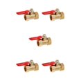 thumbnail image 1 of ZheElen Valve à Bille en Laiton Filetée Polyvalente pour Usages Multiples FF 16mm Rouge 5Ensemble, 1 of 6
