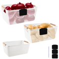 thumbnail image 1 of Cestas de almacenamiento de cebolla y patata, juego de tres cestas apilables de plástico con mango de madera, organizadores multifuncionales para coci, 1 of 7
