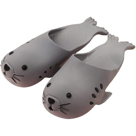 

CoCopeaunts Women Men Slippers Cute Animal Slippers Summer Sea Lion Light Foam Slippers Unisex PVC Closed Toe Slippers