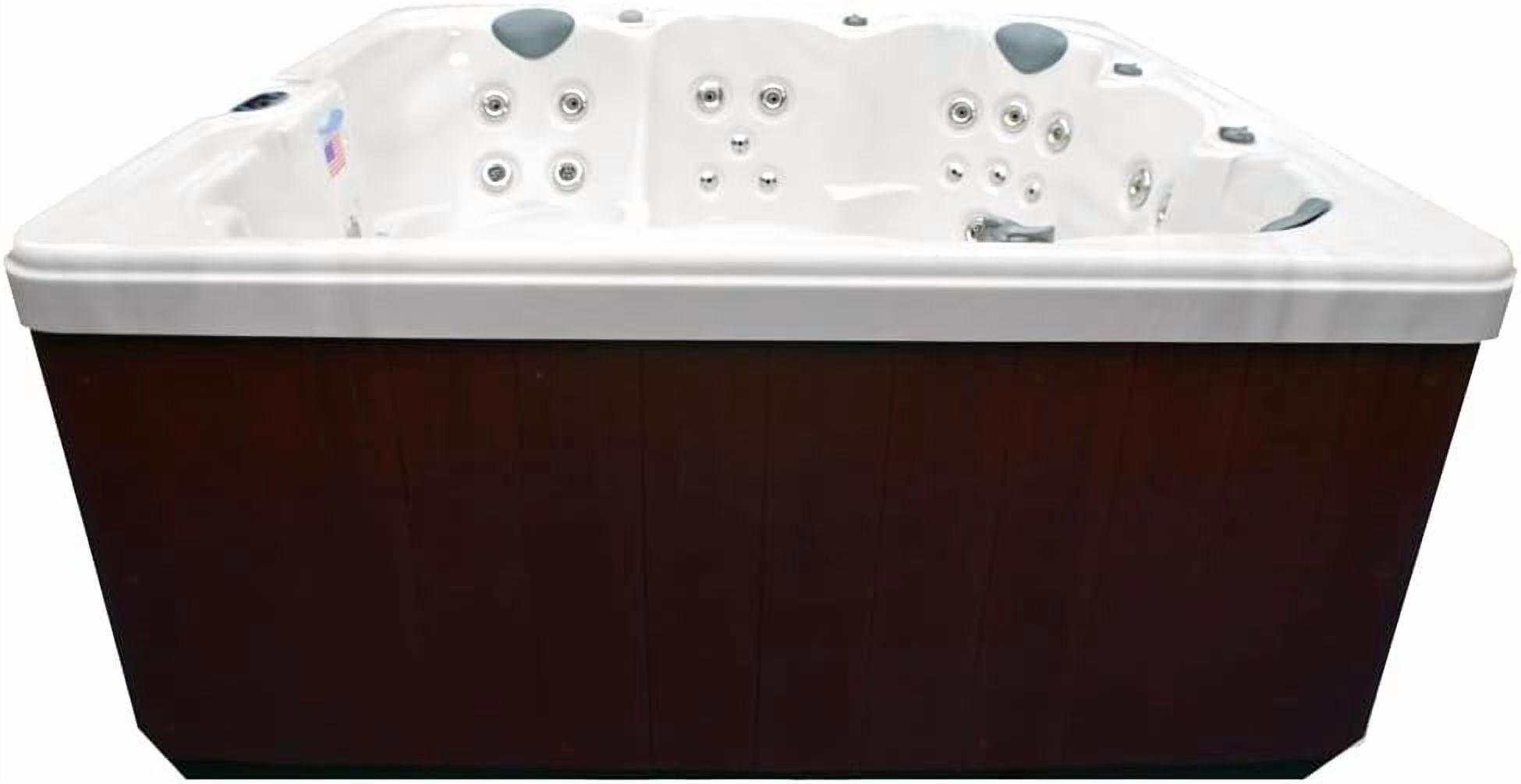 Home & Garden HG71 6-Person Hot Tub with 71 Therapy Jets and Digital Controls – Sterling or White Acrylic Interior and Mocha Exterior Cabinet - Ideal for Backyard Relaxation and Hydrotherapy