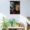 thumbnail image 5 of ZFLMY Lions Leopard Roses Art Modern Canvas Prints Wall Art Home Decor Living Room Bathroom Bedroom Office 12x16/16x20 inches 12x16in, 5 of 5