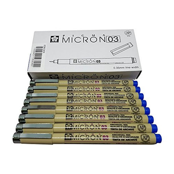 Sakura Pigma Micron pen 03 Blue felt tip artist drawing pens 8 pen
