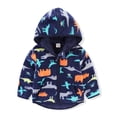 thumbnail image 2 of WIBACKER Little Boys Polar Fleece Jacket Hooded Kids Autumn Winter Long Sleeve Thick Warm Outerwear - 1 Piece Dinosaur, 2 of 11