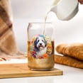 thumbnail image 3 of Welcome Spring Summer Old English Sheepdog Portrait Flower Blue Sky 16oz Glass Cup Mug Dog Lover Glass Can - 12001, 3 of 5