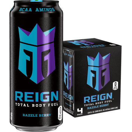 Reign Total Body Fuel, Razzle Berry, Performance Energy Drink, 4 count, 16 fl oz