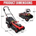 thumbnail image 4 of MZK 40V 16" Electric Lawn Mower, 2-in-1 Brushless Cordless Lawn Mower, Walk-Behind Push Mowers with 5-Position Height Adjustment, 2 x 4.0Ah Batteries & Charger Included, LM16B011, 4 of 9