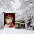thumbnail image 4 of Billuyoard Bandera de jardín con temática navideña, patio de vacaciones de invierno, ventana exterior, calle, muñeco de nieve, cartel de lino, Kits de decoración para fiestas No.02, 4 of 6