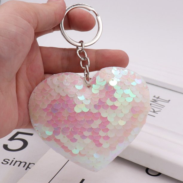 Cute Mini Glitter Sequins Heart Lovely Girl Kids Children Colorful Plush Toy Unique Sweet Pendant Gifts1310cm He Qiyong unisex