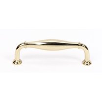 Alno A726-3-PB Charlie 3" Cabinet Pull Polished Brass