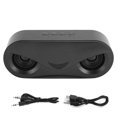 thumbnail image 1 of Altavoz dual Bluetooth inalámbrico portátil con altavoz estéreo de graves con luz LED para disco U negro, 1 of 9