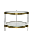 thumbnail image 3 of Table d'appoint Funke en argent avec verre trempé, acrylique et acier, 3 of 3