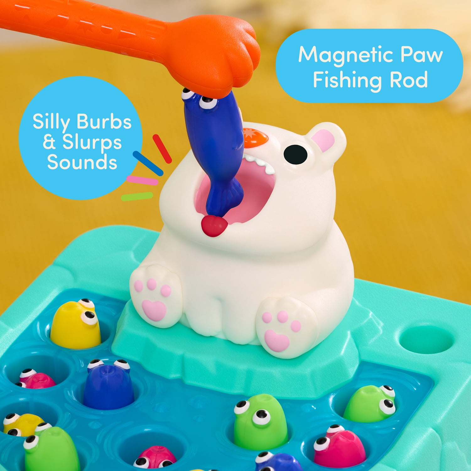Battat Feed Me Polar Bear Fishing Magnetic Toy Game for 2 Years Plus