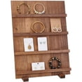thumbnail image 6 of 5 Tier Earring Card Display Stands Wooden Jewelry Display Stand Rack Removable Shelves Rack Earring Display Holder for Displaying Selling Bookmarks Stickers Jewelry Keychains11.6x5.5x14.9Inch Brown, 6 of 9