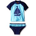 thumbnail image 1 of Girls' Sail Away Rashguard Set, Blue, 3-6 Months, 1 of 2