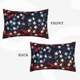 thumbnail image 2 of Picia Red Blue White Stars Pattern Plush Pillow Case – Soft and Cozy Cushion Cover, Hypoallergenic Throw Pillow Case for Home Decor-20"x30", 2 of 6
