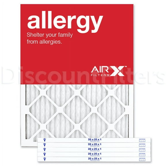 AIRx Filters Allergy 20x25x1 MERV 11 Pleated Air Filter - Made in the USA - Box of 6