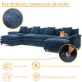 thumbnail image 3 of Gexpusm Modular Sectional Sofa with Deep Seat,146" Freely Combined Comfy Couch,Arm chair with Pillows for Living Room,Apartment,U-Shaped 4-seat Oversized Sofa with Double Movable Ottomans,Dark Blue, 3 of 6