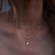 thumbnail image 3 of Gargantilla simple para mujer, gargantilla de luna y estrella, collar con colgante, collar de moda, collar para adolescentes, joyería para mujeres y niñas, regalo para ella (oro) oso de fresa Electrónica, 3 of 4
