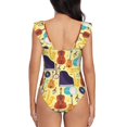 thumbnail image 6 of Yiaed Musical Instruments Print Women's Ruffled One Piece Swimsuit V Neck Swimwear Slimming Monokini for Woman-X-Large, 6 of 8