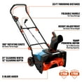 thumbnail image 3 of SENIX 21-Inch 15A Corded Electric Push Snow Blower,12-Inch Clearing Depth, 33FT Throw Distance, LED Lights, Foldable Handle, 3 of 15