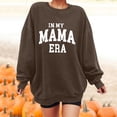 thumbnail image 2 of Women's Casual No Hood Round Neck Pullover Print Sweatshirt Comfortable Long Sleeve Graphic Top Brown,XXL, 2 of 4